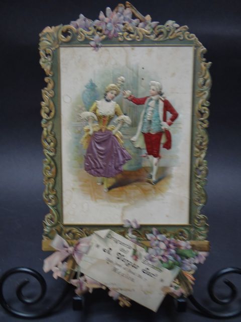 19th Century Mexican Calendar Chromo: 18th Century Dancing Couple