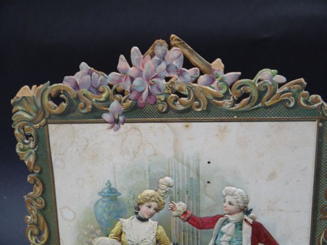 19th Century Mexican Calendar Chromo: 18th Century Dancing Couple