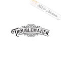 2x Troublemaker Vinyl Decal Sticker Different colors & size for Cars/Bikes/Windows