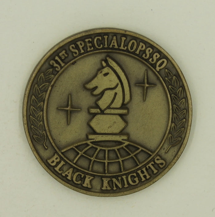 31st Special Operations Sq Black Knights Pararescue/PJ Air Force Challenge Coin