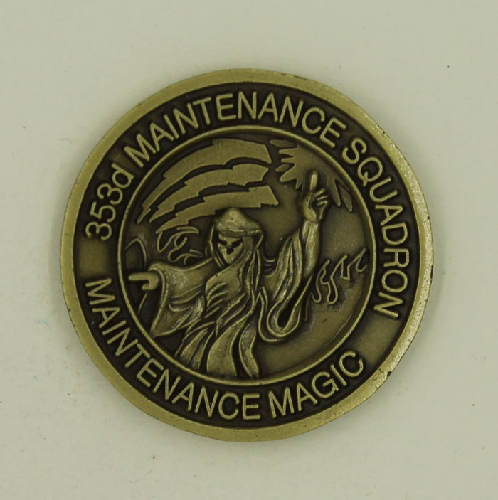 353rd Maintenance Sq Maintenance Magic Special Ops AFSOC Air Force Challenge Coin