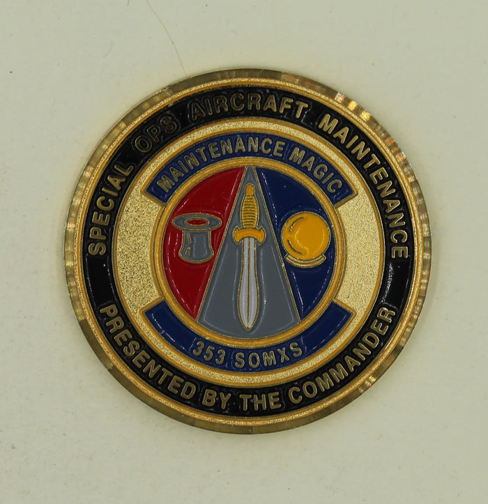 353rd Special Operations Maintenance Commander Air Force Challenge Coin