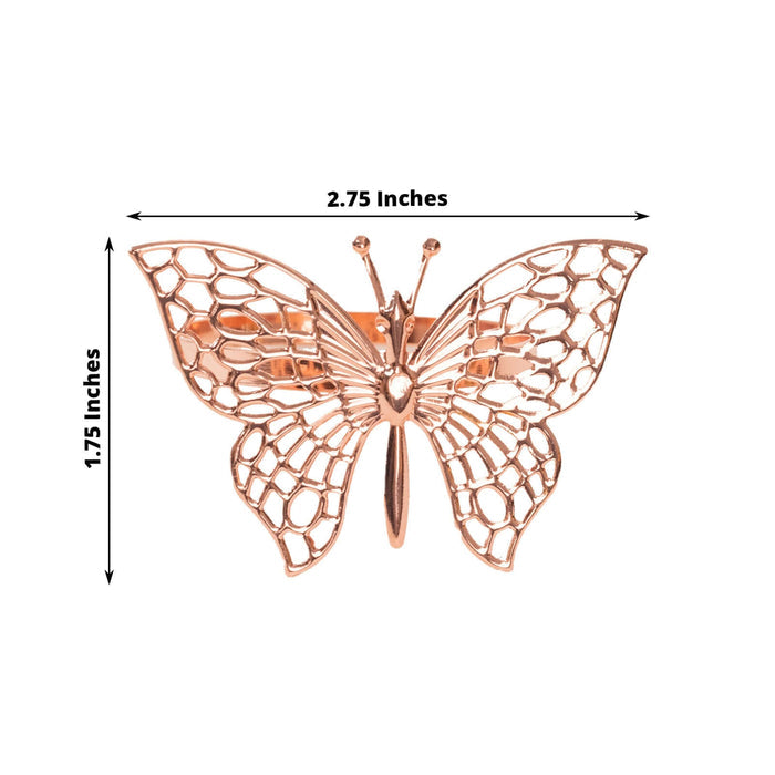 Rose gold butterfly hair clip, 2.75 x 1.75 inches