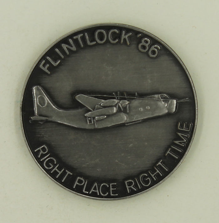 7th Special Ops Sq Rhein Main AB, Germany Flint Lock 1986 Air Force Challenge Coin
