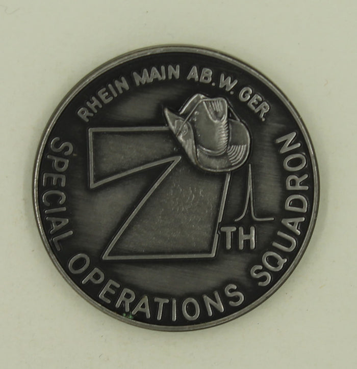 7th Special Ops Sq Rhein Main AB, Germany Flint Lock 1986 Air Force Challenge Coin