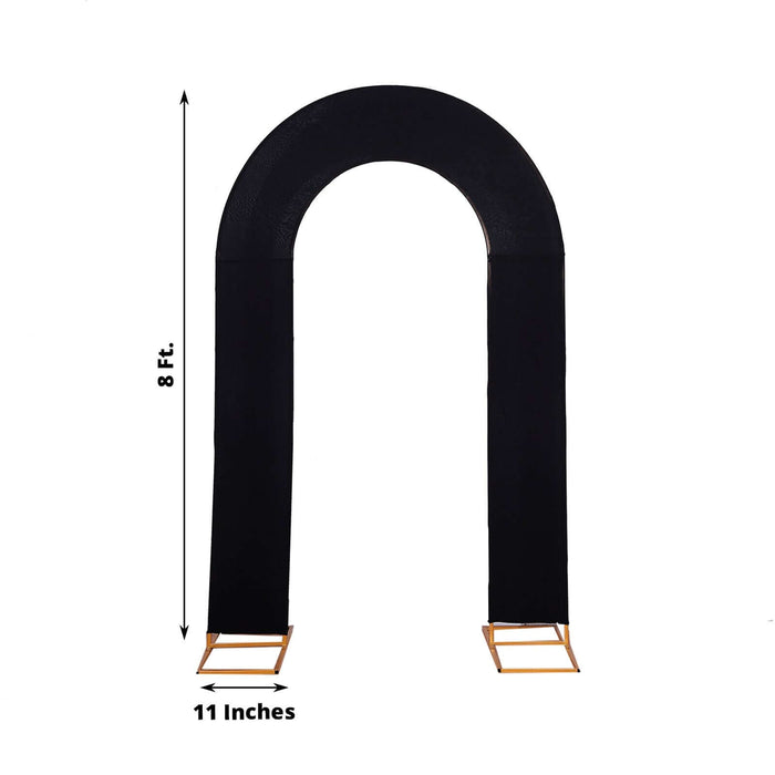 Black archway backdrop measuring 8 ft tall and 11 inches wide.