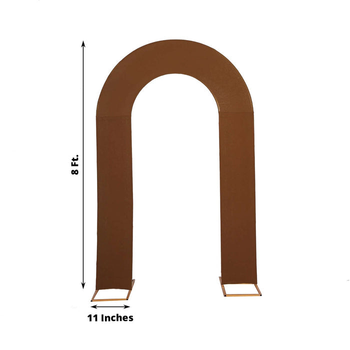 Brown archway decoration, 8 ft tall and 11 inches wide, studio shot.