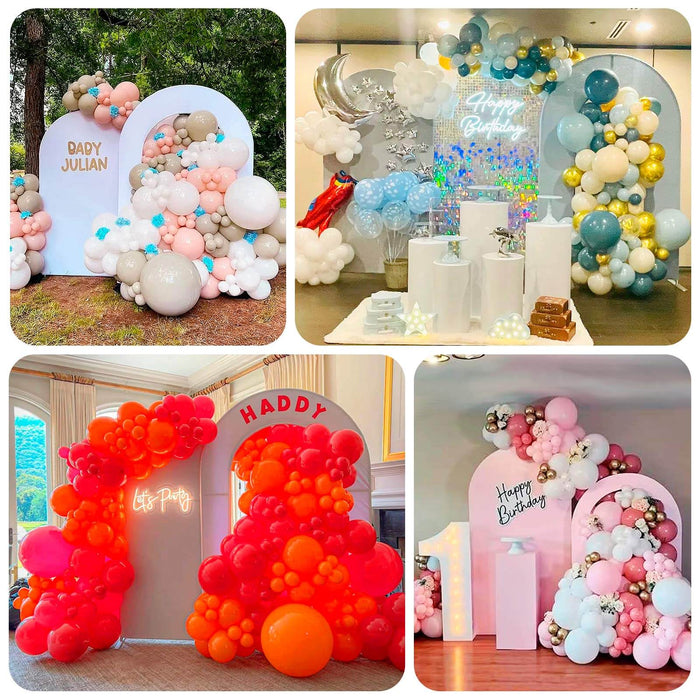 Colorful balloon decorations for birthday celebrations and events.