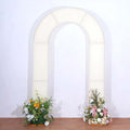 Decorative arch with floral arrangements on both sides