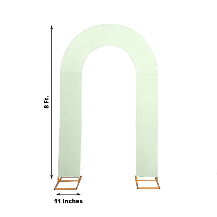Green wedding arch, 8 ft tall and 11 in wide, perfect for ceremonies and events.