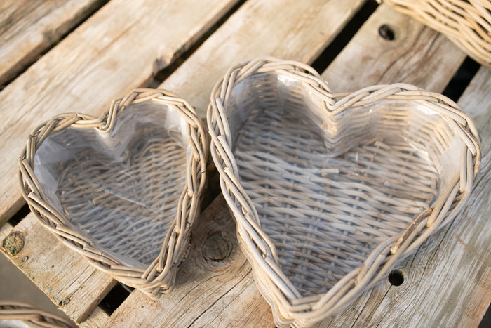 A Sweet Idea - 17" Large Wicker Heart Indoor Garden