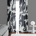 Abstract Window Curtain - Black and Gray Funky Spots - Deja Blue Studios