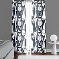 Abstract Window Curtain - Fractured Black and White Geometric Shapes - Deja Blue Studios