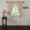 Annie Buffalo Check Tan Lined Prairie Curtains 63" - Primitive Star Quilt Shop