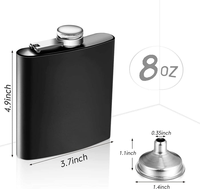 🍾💋✨ Army Flask — 8 oz Stainless (With Funnel)