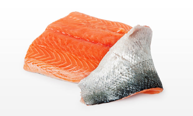 AST SALMON FILLETS SKIN ON BONELESS, IQF VAC SEALED 2 LB ($9.99 P/LB)