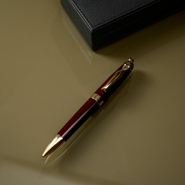 Ballpoint Pen - Woman - Gold - Burgundy