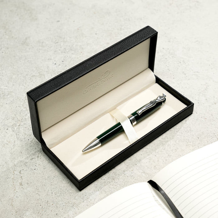 Ballpoint Pen - woman - silver - bottle green