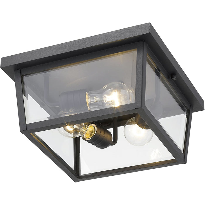 Beacon Black Outdoor Flush Ceiling Mount Fixture - Outdoor Flush Ceiling Mount Fixture
