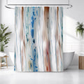 Beige and Blue Marble Texture Pattern Shower Curtain