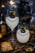 Black Sails and Pirate Tales – Bling Glitter Glass Wine Glasses (Pirate Theme Collection)
