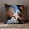 Blue and Brown Fluid Abstract Pattern Throw Pillow Cover