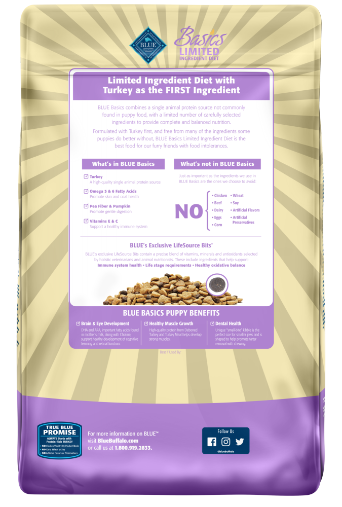 Blue Buffalo Basics Puppy Turkey & Potato Recipe Dry Dog Food
