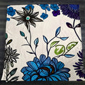 Blue Floral Botanical Pattern Fleece Sherpa Blanket