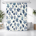 Blue Floral Botanical Pattern Shower Curtain