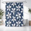 Blue Floral Geometric Pattern Shower Curtain