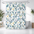 Blue Floral Vine Pattern Shower Curtain