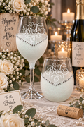 Bride (Heart Design) – Handmade Bling Wine Glass (Wedding Party Collection)