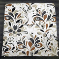 Brown Ornamental Floral Pattern Fleece Sherpa Blanket