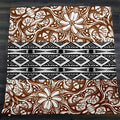 Brown Ornamental Stripe Tribal Pattern Fleece Sherpa Blanket