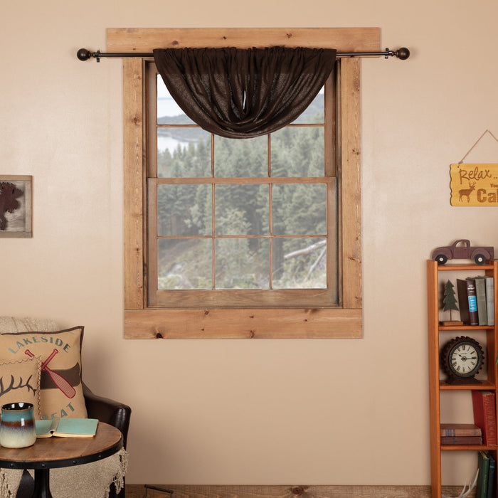 Burlap Chocolate Balloon Valance - Primitive Star Quilt Shop