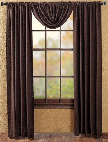 Burlap Chocolate Balloon Valance - Primitive Star Quilt Shop