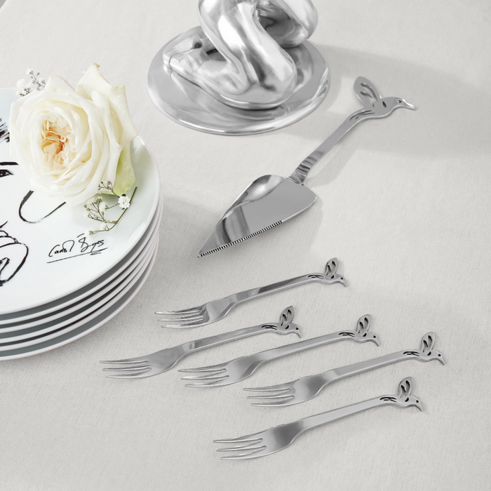 Cake Fork Set Of 6 - Hummingbird