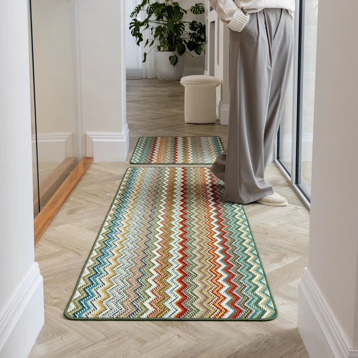 The Rugs Candy Multi Green Stylish Patterned Mat |Quality UK
