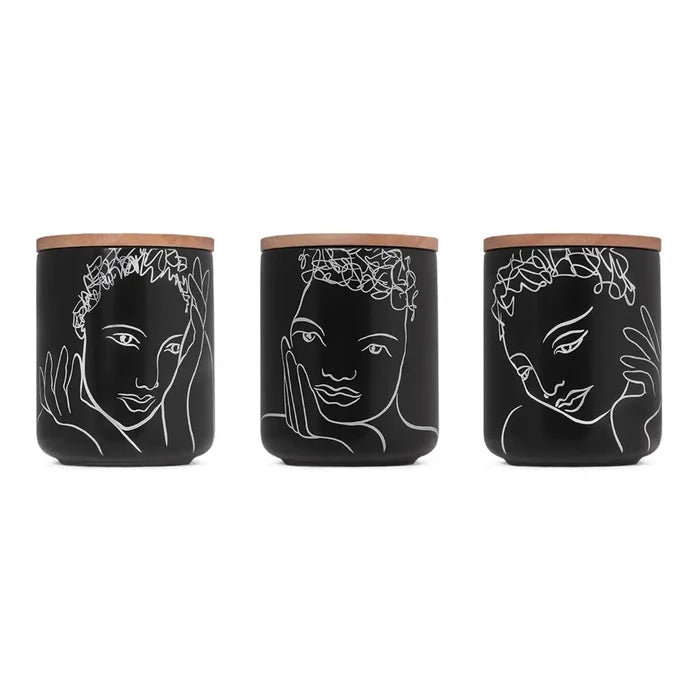 Canister Small Set Of 3 - Sketchbook Black Mix