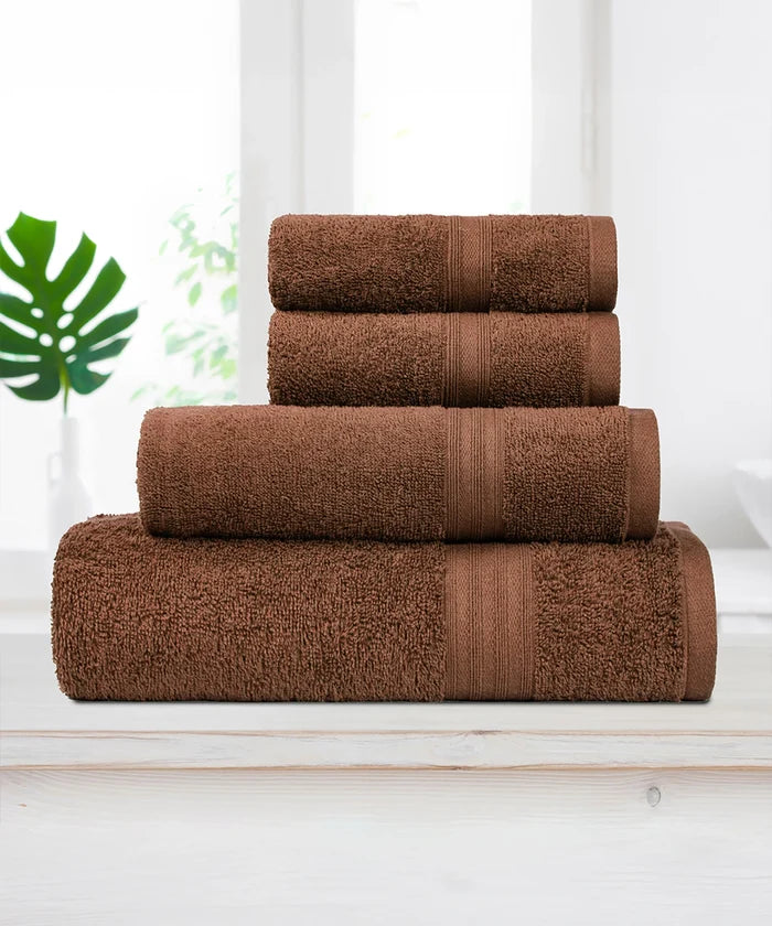 Celebration 4Pc Towel set, Cafe Noir | 450 GSM Cotton