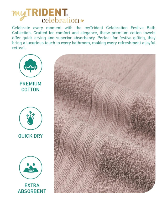Celebration 4Pc Towel set, Nature Lux | 450 GSM Cotton