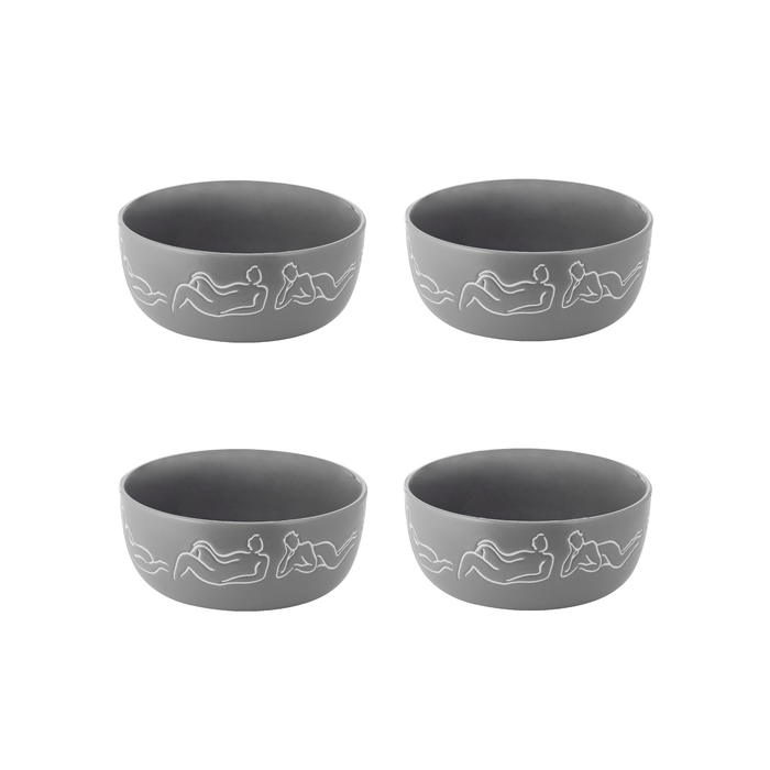 Cereal / Soup Bowl Set Of 4 - Luxe Loungers - Grey