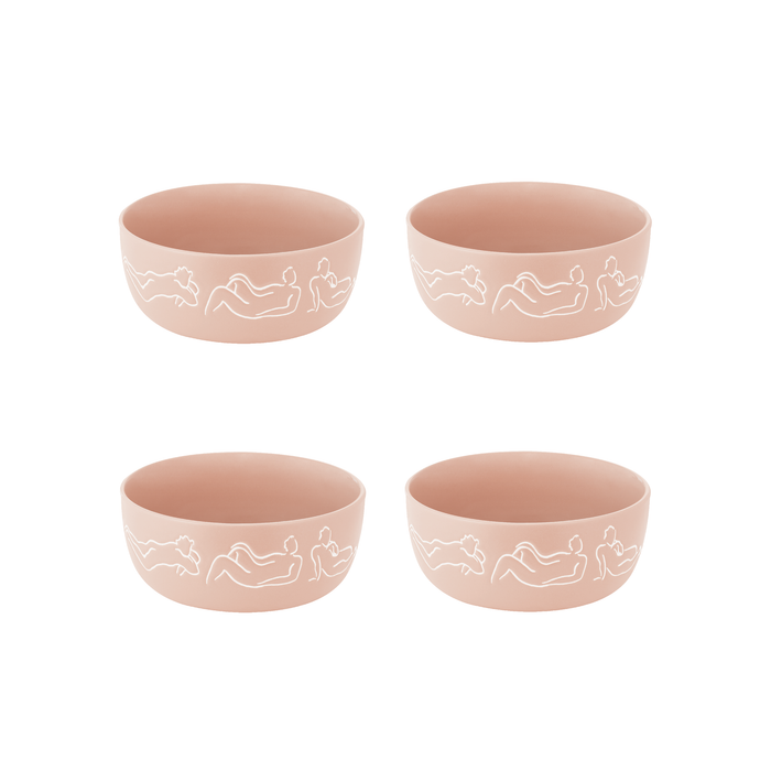 Cereal / Soup Bowl Set Of 4 - Luxe Loungers - Peach