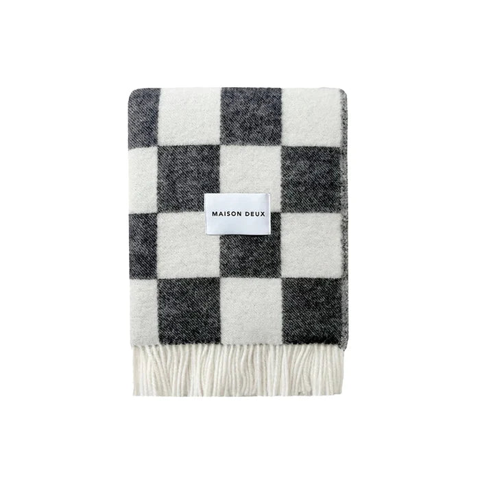 Checkerboard Black White Blanket - Rugs by Roo