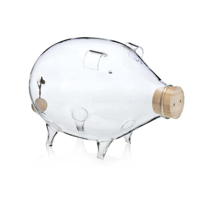 Clear Glass Piggy Bank Large