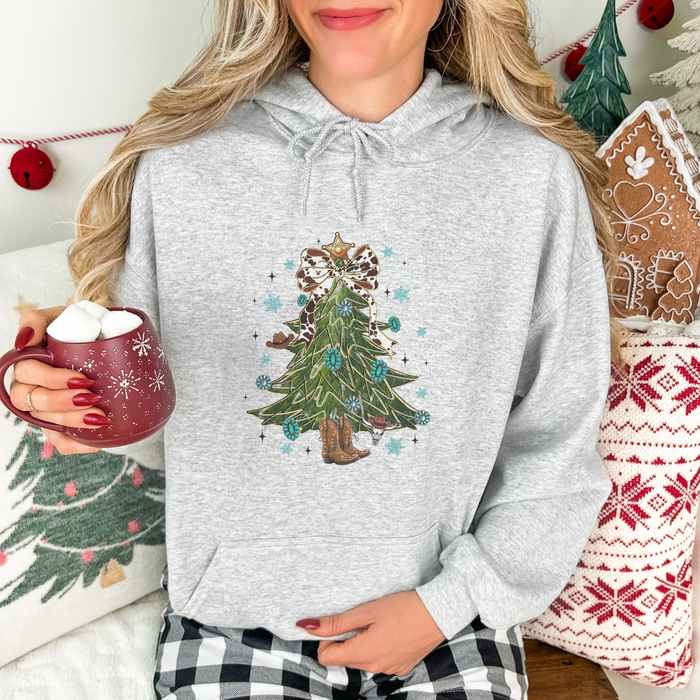 Coquette Western Christmas Tree Women's Graphic Hoodie
