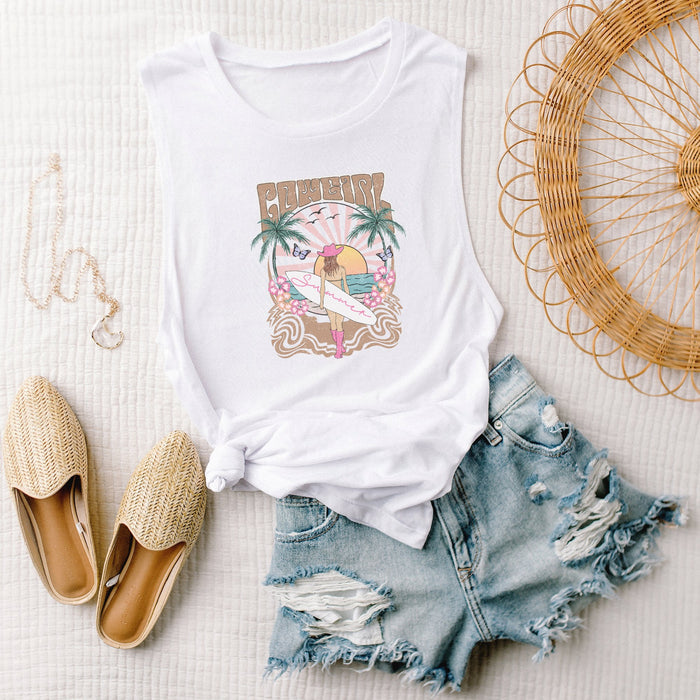 Cowgirl Summer Muscle Tank Top - Trendznmore