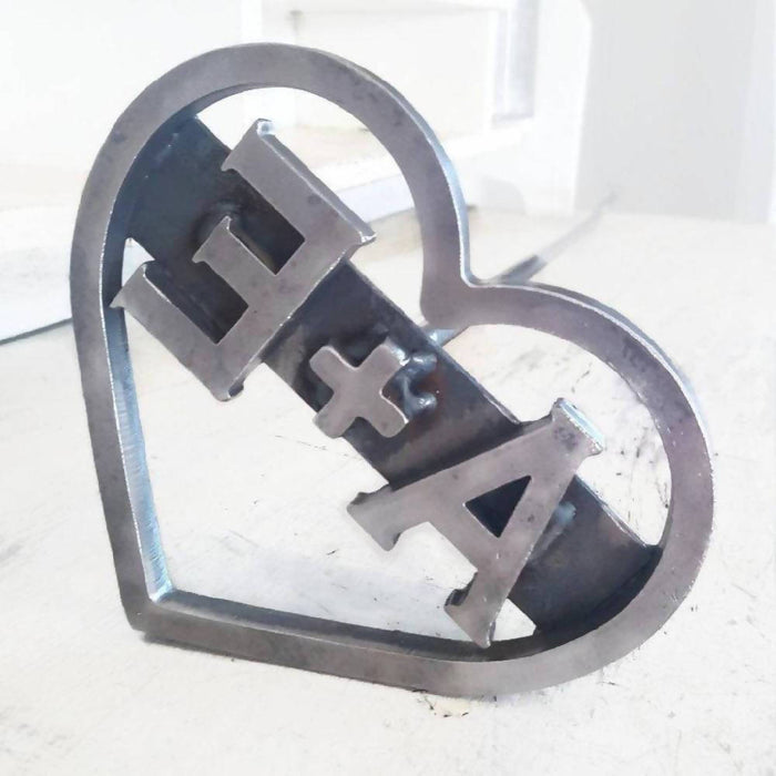 Custom Branding Iron - Heart Cowboy Monogram