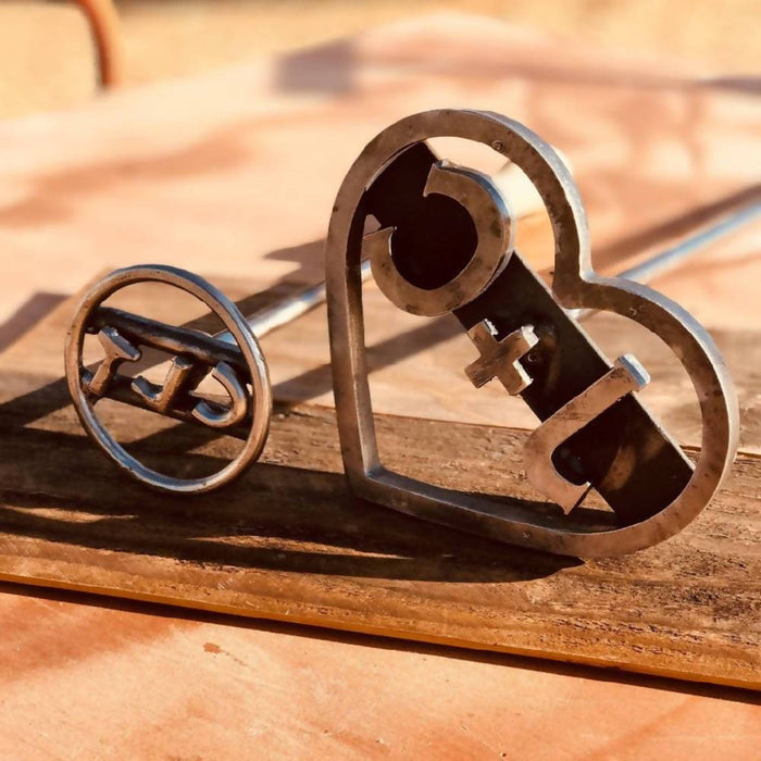 Custom Branding Iron - Heart Cowboy Monogram