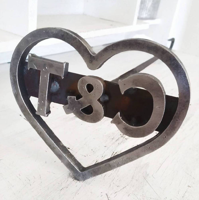 Custom Branding Iron - Heart Cowboy Monogram